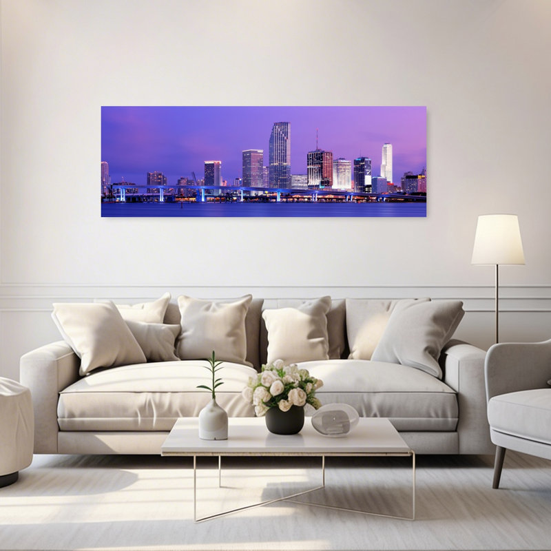 «Miami Fl Modern Abstract Contemporary Architecture City», art mural, H 20 po x l 60 po
