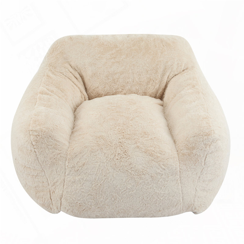 Fauteuil à billes Accent, H 25,5 po x l 40 po x P 38 po, Fausse fourrure beige
