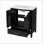 Meuble-lavabo 30 po avec lavabo style rétro, espace de rangement multifonctionnel, tablette de porte, porte à fermeture en douceur, noir