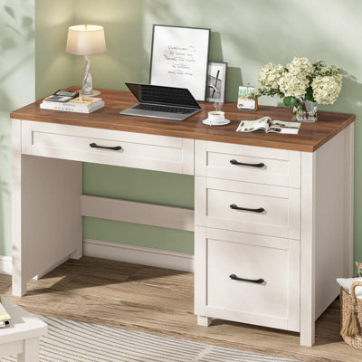 Farmhouse 47" Executive Desk With 4 Drawers