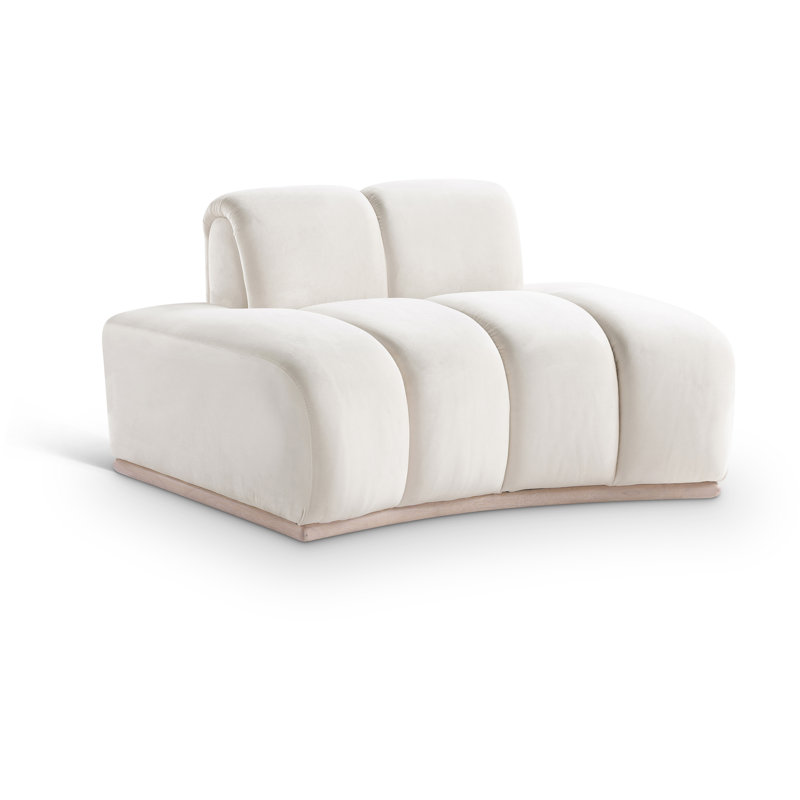 Fauteuil en velours Jace, Velours crème