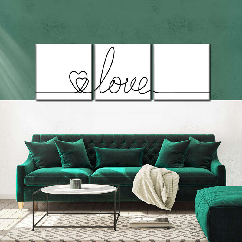 " Love Lines " by Avery S 3 - Pieces, 8" H x 26" W x 1" D