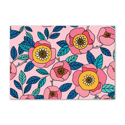 Pink Flowers - No Frame Print on Canvas