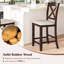 Tabourets de bar en caoutchouc et bois avec repose-pieds-1209673593