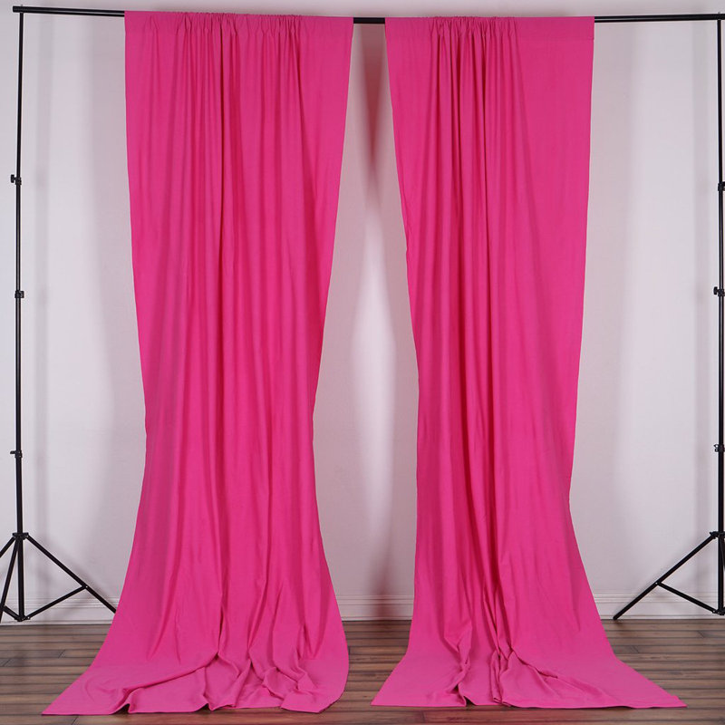Antion Semi Sheer Curtain Single Panel, 56" x 96", Fuchsia