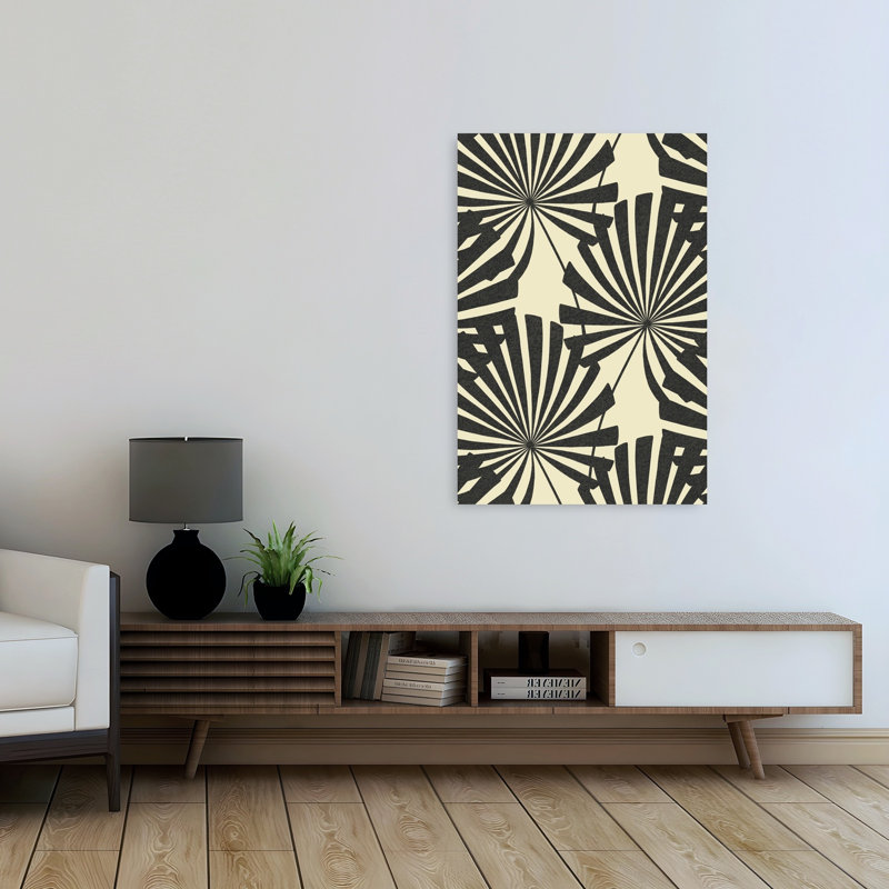 Motif géométrique de soleil levant abstrait géométrique, H 48 po x l 32 po