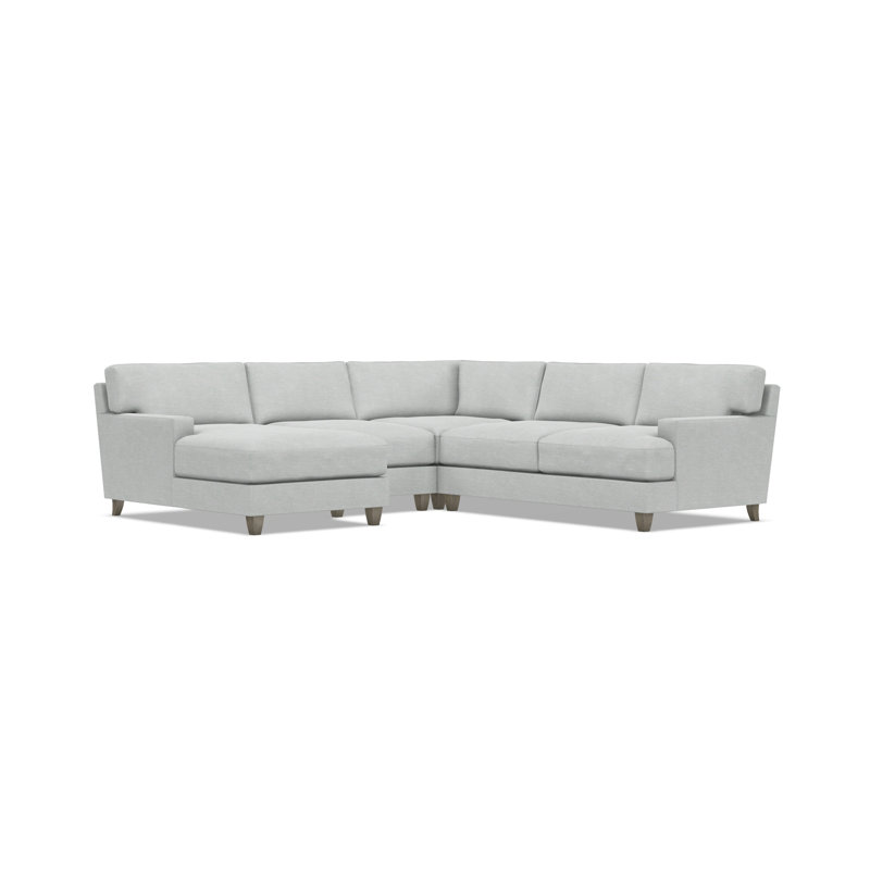 Mila 6-Piece Fabric Sectional, 33.5" H x 107" W x 107" D, Gray Polyester Blend, Left Hand Facing