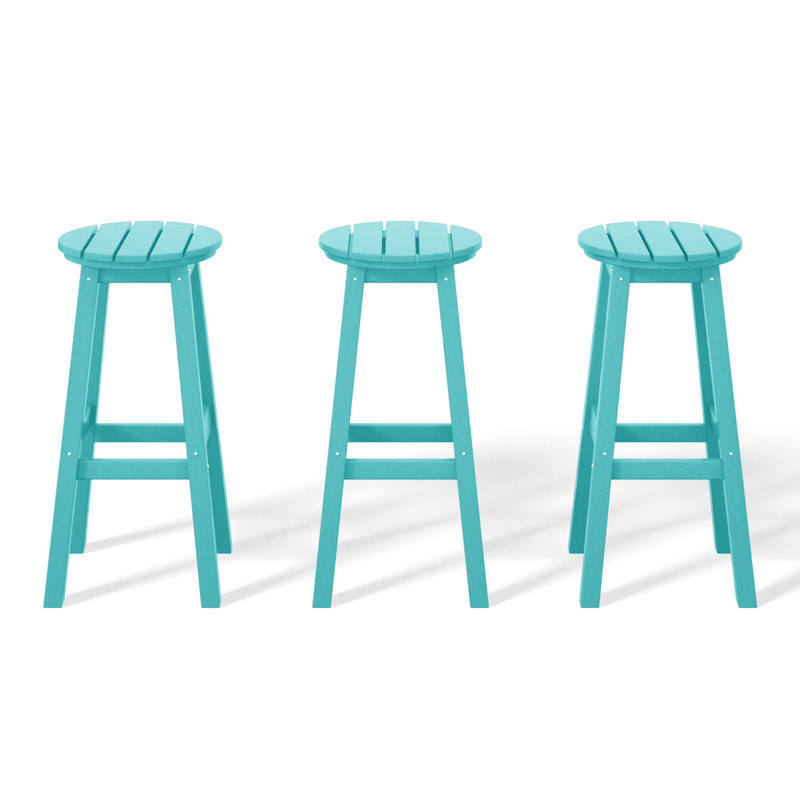Tabouret de bar rond 29 po Laguna, Bleu sarcelle
