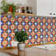 Carreau de mosaïque floral auto-adhésif en vinyle 5 po x 5 po