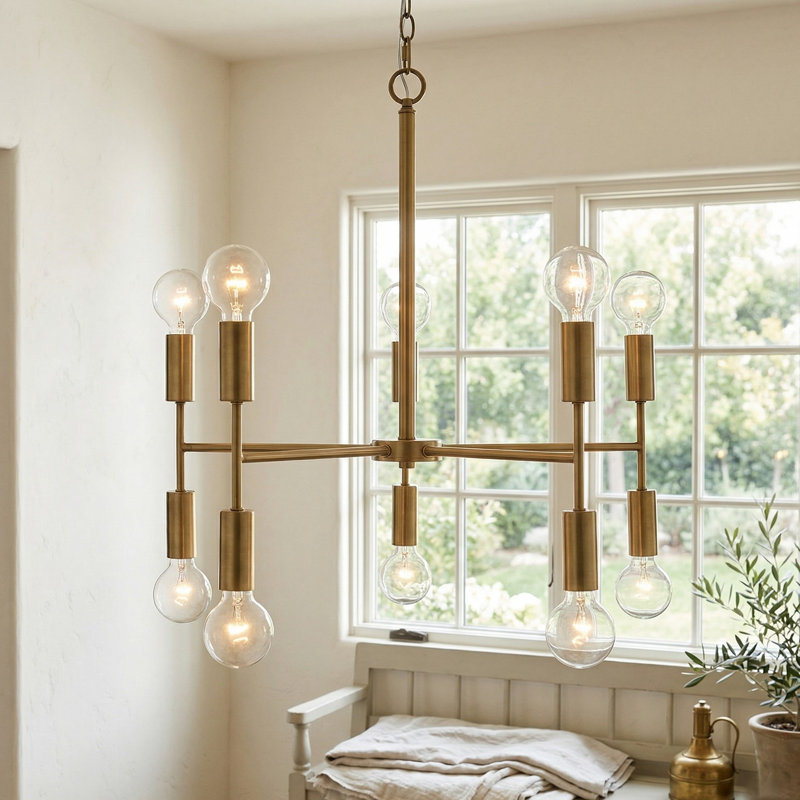 Lustre linéaire moderne 10 lumières spoutnik Peachey