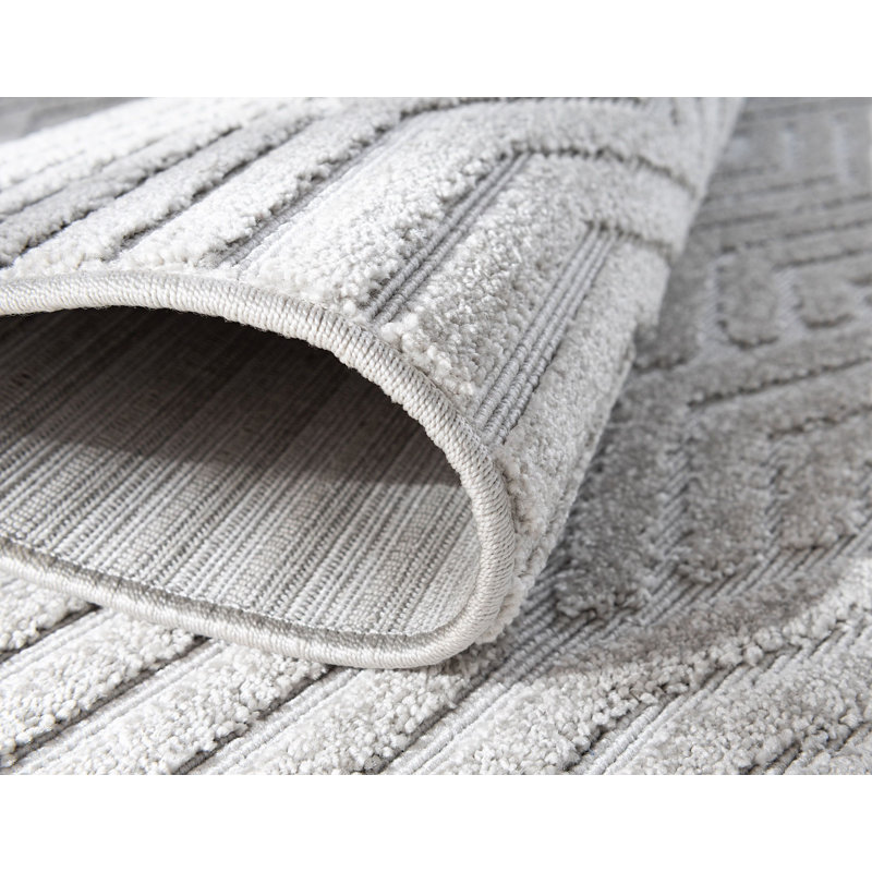 Tapis d'extérieur couleur argent Claudia, Rectangle 4 pi x 6 pi