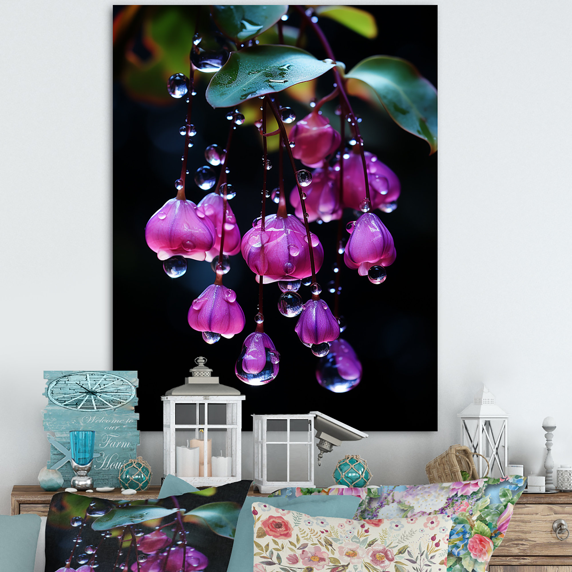 Winston Porter Pink Garden Hummingbird Fuchsia Flower III - Fuschia ...