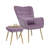 Trishika Velvet Wingback Chair with Ottoman-1417716398
