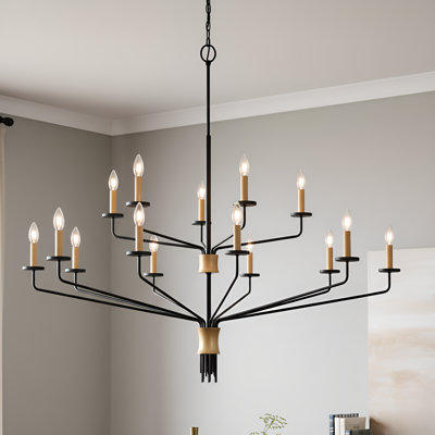 Lustre noir mat 15 lumières Alexander