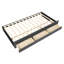 Lit plateforme tapissier simple gris avec fonction gigogne et 3 tiroirs élégants-207330280