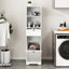Boîte à linge à un compartiment - blanc, fabriquée en E1, peignant pour une solution de rangement avec armoire blanche avec compartiment compact, tiroir, et optimisation de l'espace peint