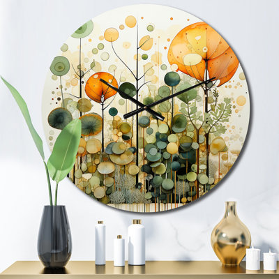 Horloge murale Green Orange Harmonious Balance II