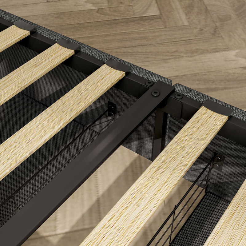 Structure de lit avec station de charge USB et lumières DEL, tête de lit et 4 tiroirs de rangement pour les chambres modernes