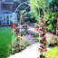 Arche de jardin blanc crème crème, 55 po x 94,5 po, métal pour le soutien des plantes, 94,5 po, blanc, améliore l'apparence