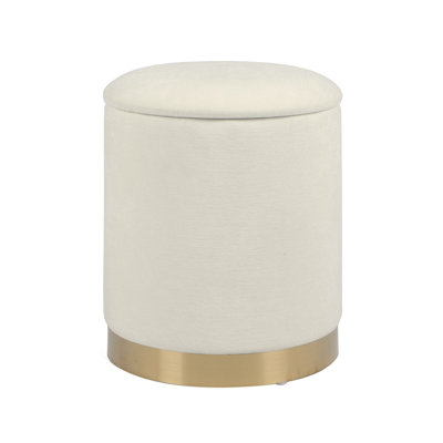Cyra 12" Wide Round Storage Ottoman