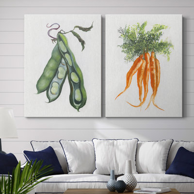 «Garden Fresh Peas» par Donna Brooks - ensemble de 2 reproductions d'art sur toiles tendues