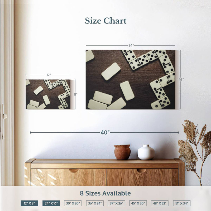 Senne pièces de domino, H 16 po x l 24 po