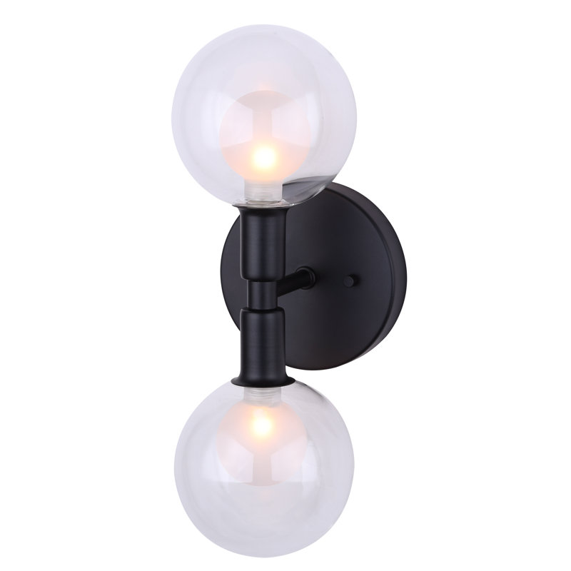 Appliquee à bras 2 lumières Poitras, Noir