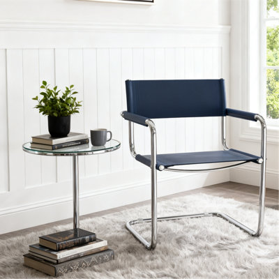 Fauteuil d'appoint en cuir Momei Saddle