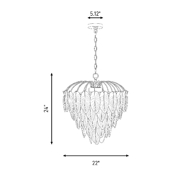 Boa 9-Light Chandelier in Warm Brass by Breegan Jane, 6 Lights