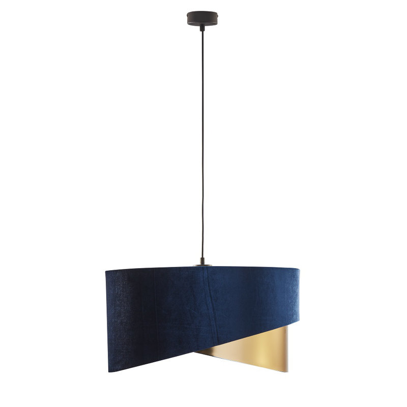 Tercino 3 - Light Stainless Steel Drum Pendant, Blue/Gold colors
