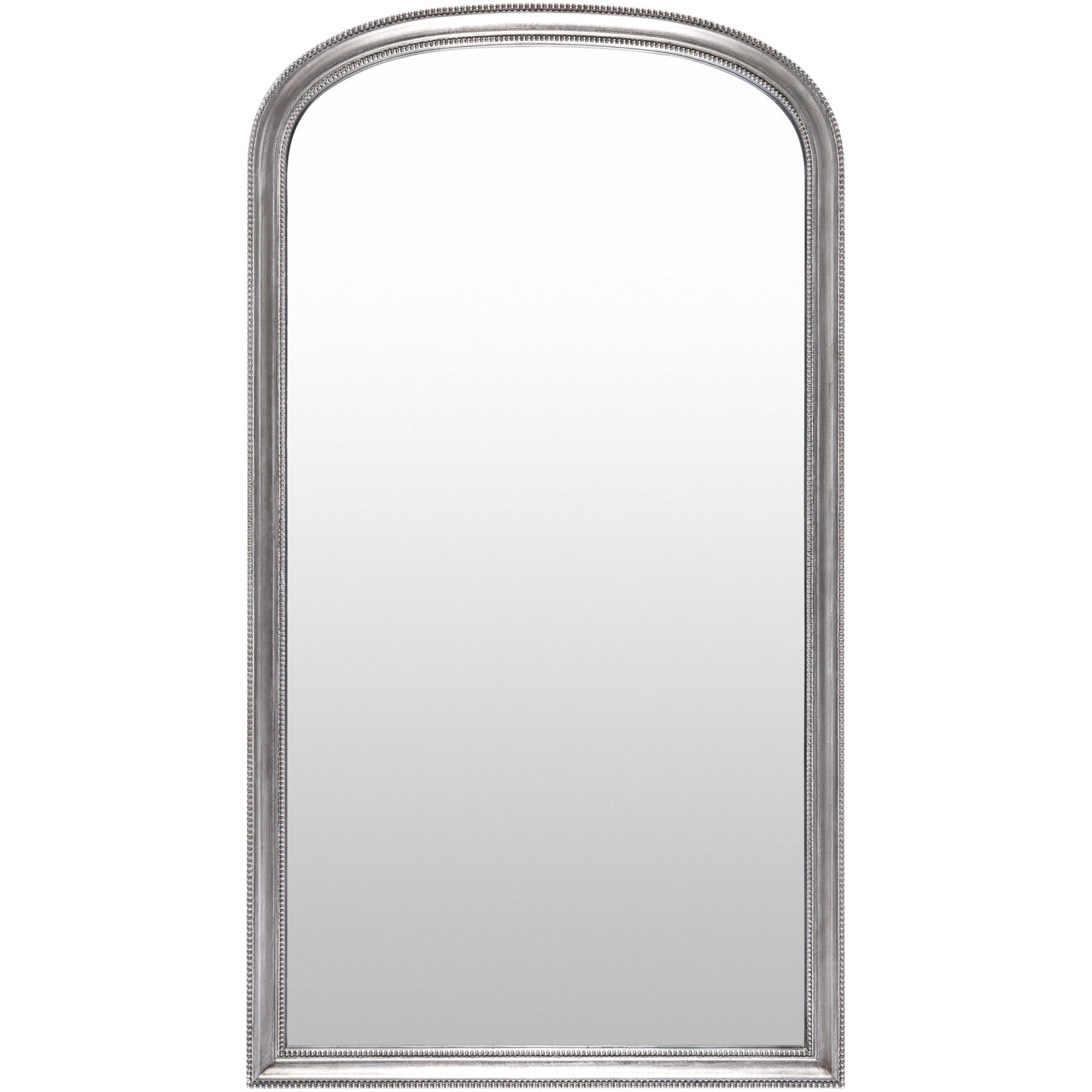 Claritha 40" Pine Accent Mirror, Silver, 65" x 35"