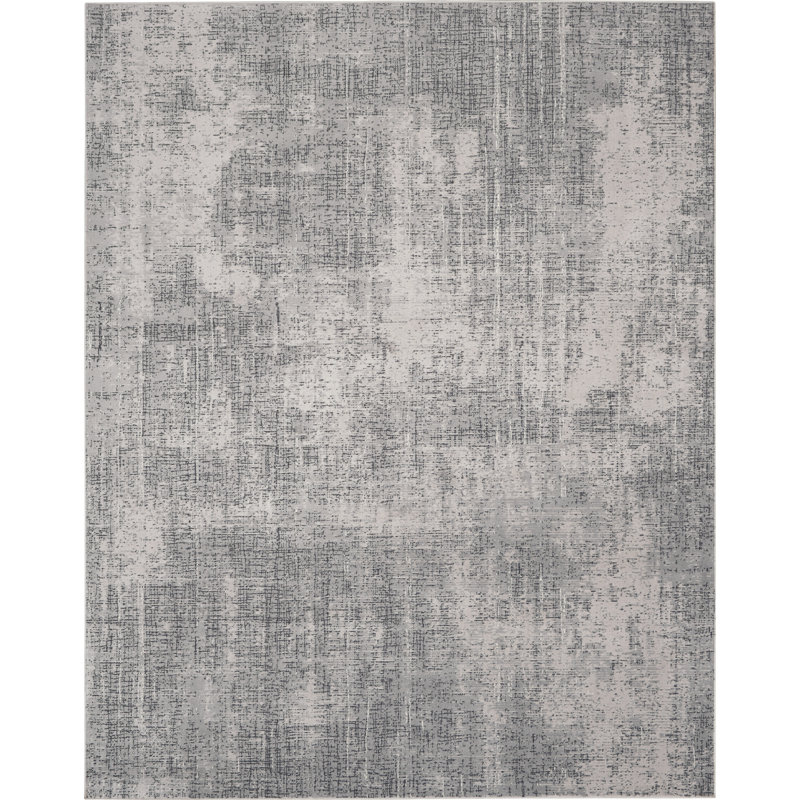 Tapis abstrait gris / ivoire Vapor, Rectangle 9 pi x 12 pi