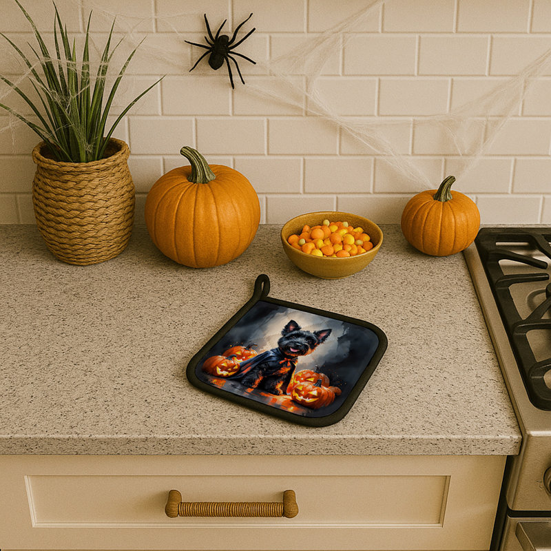 Paire de porte-pots Scottish Terrier Puppy Halloween