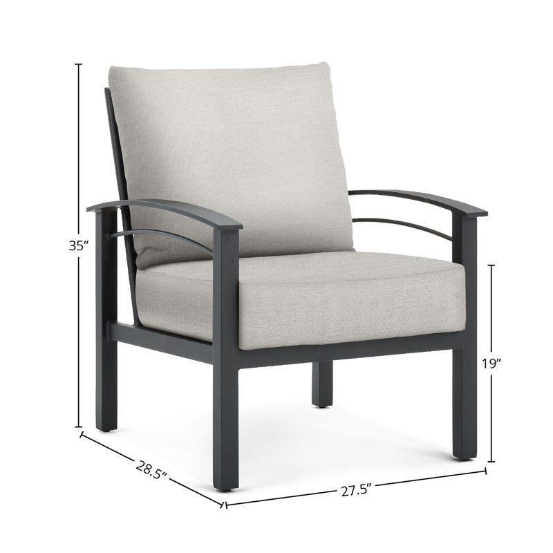Chaise longue à coussin Stanford, Teck vieilli, Gris clair