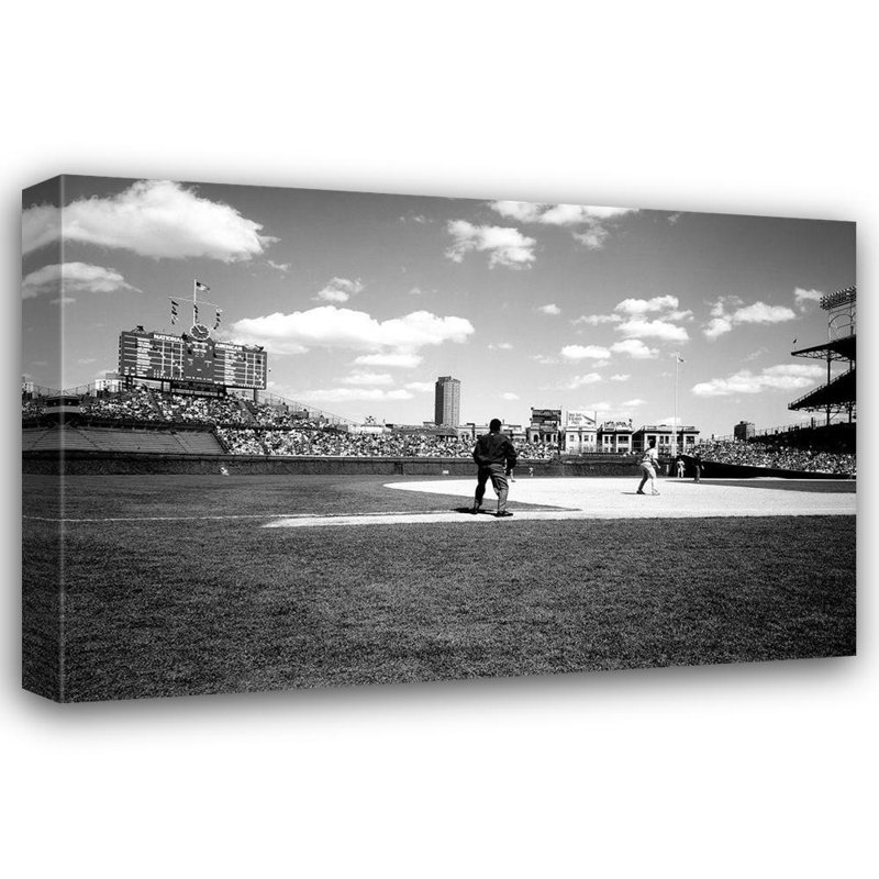«Highsmith, Carol», art sur toile tendue: Ballgame at historique Wrigley Field, Chicago, Illinois, H 33 po x l 48 po