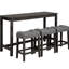 Table de bar avec chaises et prise de courant en gris foncé. Housses de tabouret en lin respirantes, fabrication et bois de plis de type 4 pièces, tabourets confortables, porto