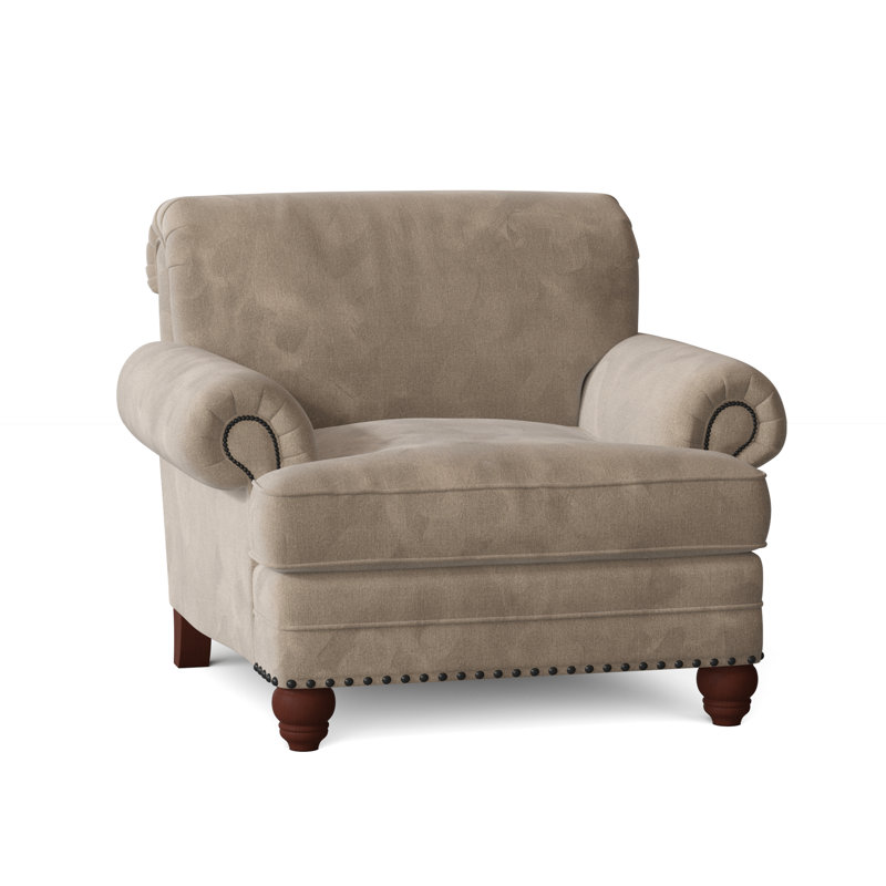 Fauteuil Ballester, Velours performance brun clair tweeter 7, Manhattan, Laiton clair