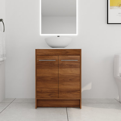 24'' Single Freestanding Bathroom Vanity with Ceramic Top