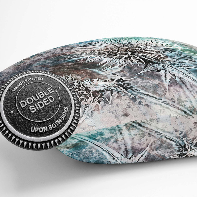 Thistle Flower Cushion with Filling, 55cm H x 55cm W x 20cm D