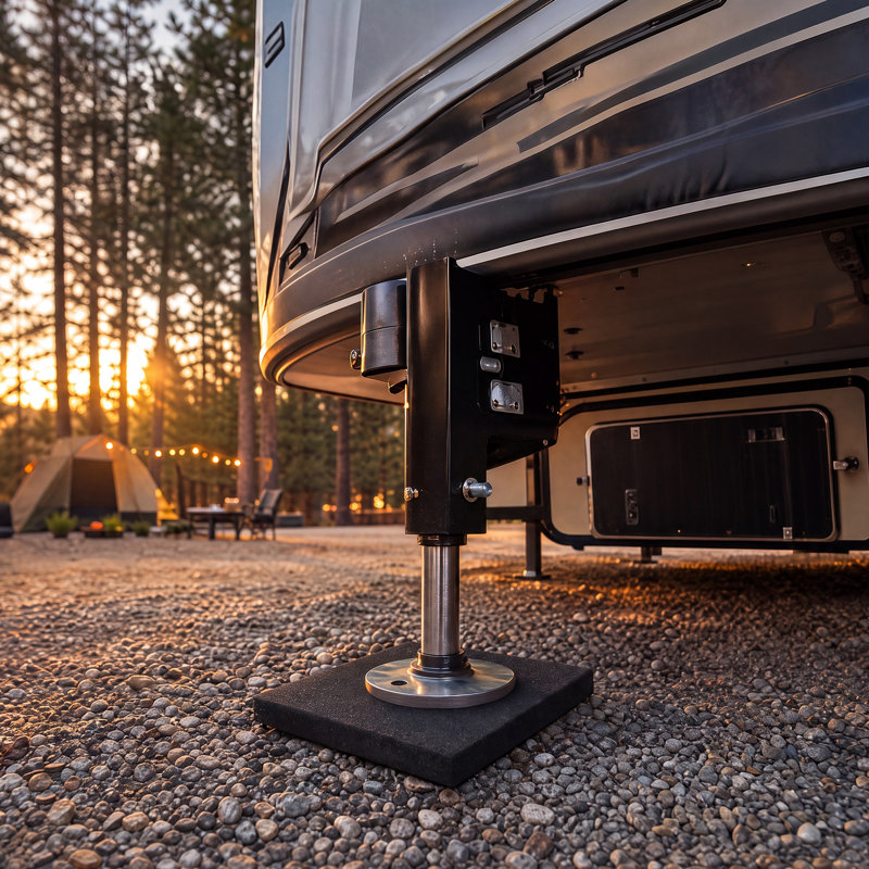 Coussinets de vérin stabilisateurs robustes pour véhicule récréatif - Blocs de nivellement en caoutchouc antidérapants pour crics de remorque / camping-car - Protège les pieds et ajoute de la stabilité - Paquet de 4, 8,5 po x 0,7 po