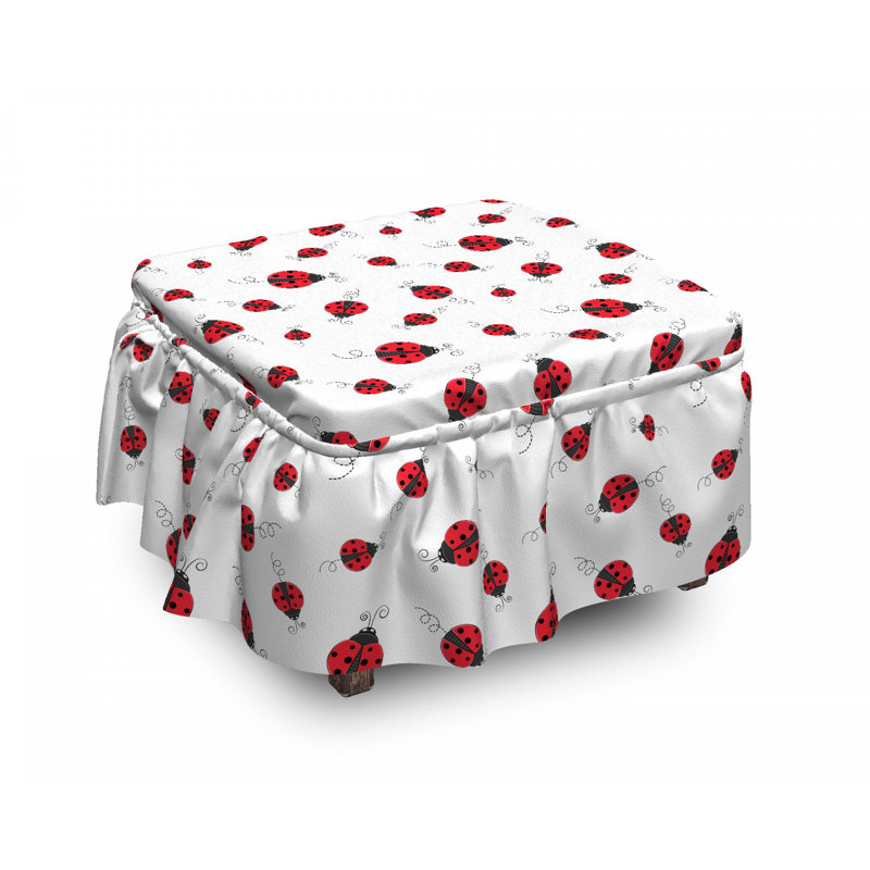 Ensemble de housse pour 2 pièces à coussins carrés à oreilles coccinelles pointé