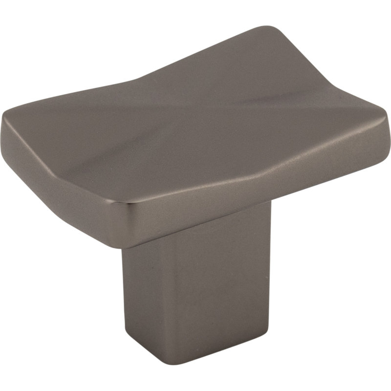 Quilted 1 1/4" Length Rectangle Knob, Ash Gray