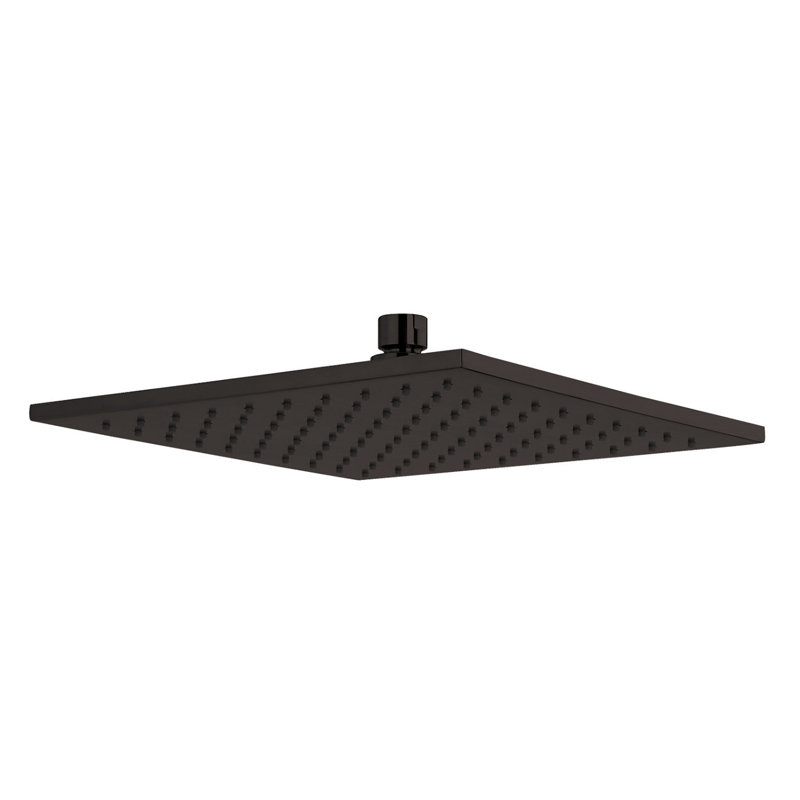 Doccia 8" Square Mineral Resistant Rain Shower Head, 1.8 GPM, Matte Black