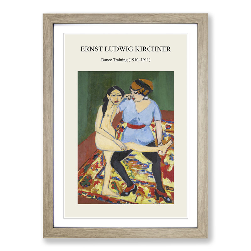 Dance Training by Ernst Ludwig Kirchner - Single Picture Frame Print, 48cm H x 36cm W x 2cm D, Oak Framed