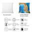 Coussin décoratif à imprimé abstrait brun et bleu-354532380