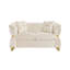 Causeuse spacieuse en velours beige moderne en métal doré 61,8 pouces pour la maison
