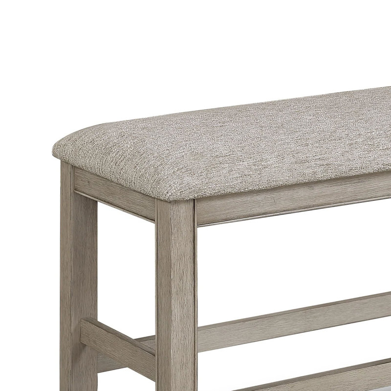 Mobilier en bois de style campagnard avec repose-pieds et banc à hauteur de comptoir 1pc, Naturel, Gris antique