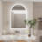 Beveled LED Backlit Bathroom Mirror with Lights, Date & Time Display, Anti-fog, Dimmable, Memory Function, Shatterproof IP56