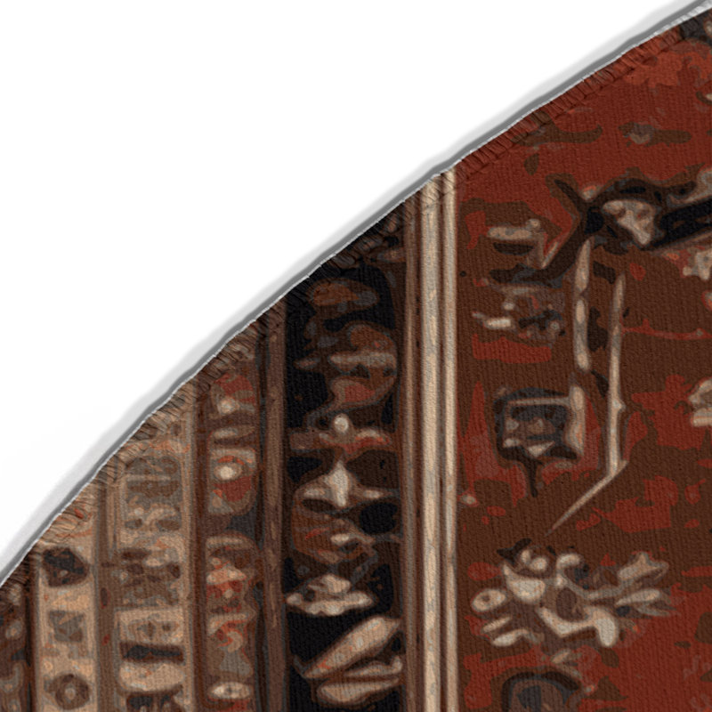 Tapis d'intérieur et d'extérieur brun Persian, Rond 5 pi
