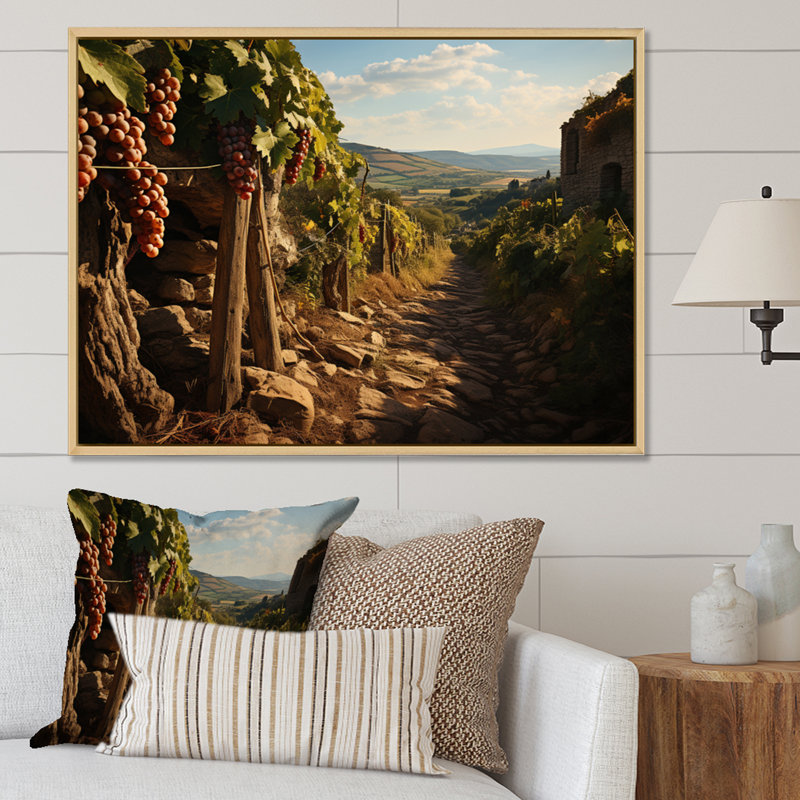 «Vineyard Hidden Gem» sur toile, Cadre naturel flottant, H 30 po x l 40 po x P 1,5 po